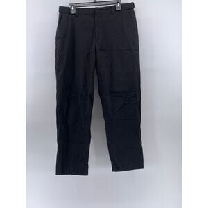 GIORDANO Men's Black Solid Straight-Leg Regular-Fit Pants SZ 34